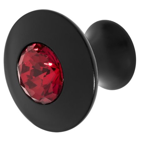 WISDOM STONE Felicia Cabinet Knob, 1-1/4 in dia., Black with Red Crystals 4210B-R